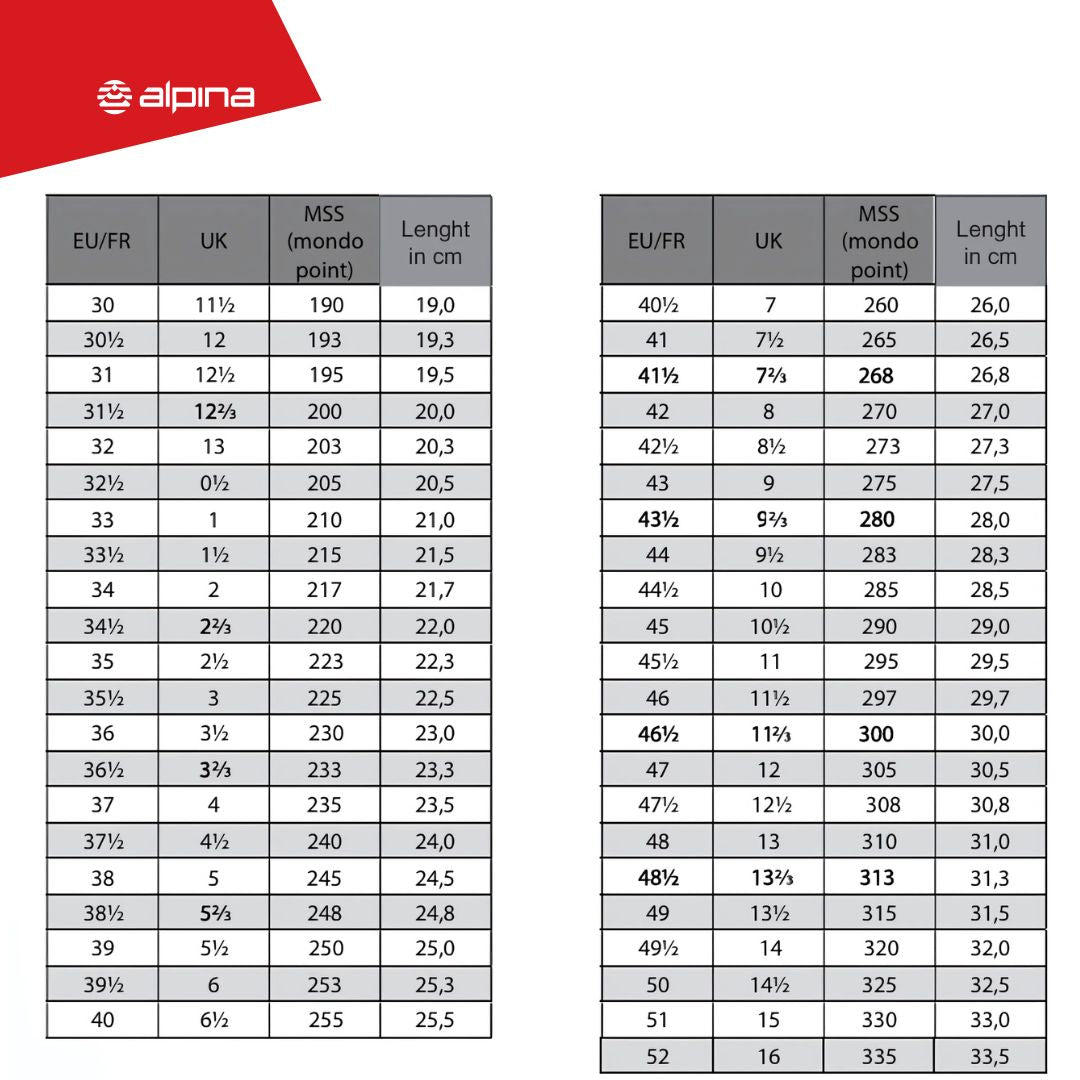 Size chart