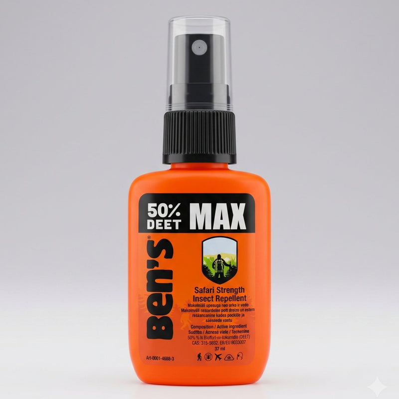 Ben’s MAX 50% DEET pretodu un ērču repelents pārgājieniem