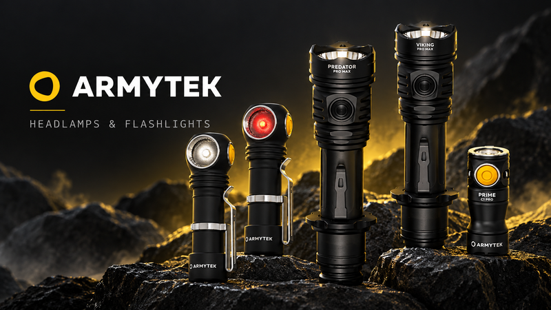 Armytek headlamps and tactical LED flashlights — Predator Pro Max, Viking Pro Max, Wizard and Prime C1 Pro