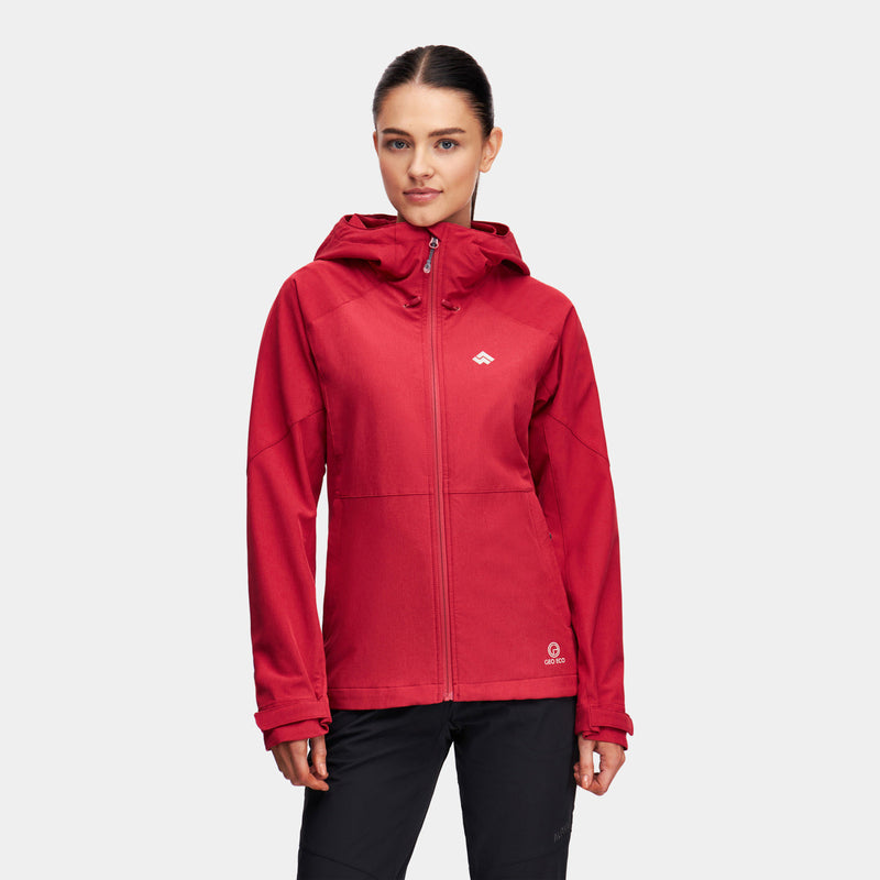 Alpinus Majadita sieviešu sarkana softshell jaka ar DWR apstrādi