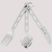 Stainless steel cutlery set with knife, fork, and spoon 