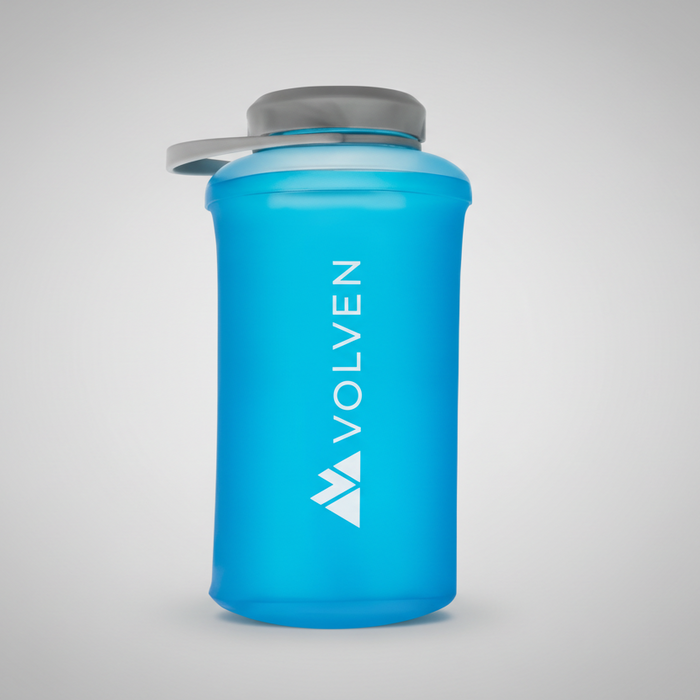 soft Blue water bottle with Volven logo