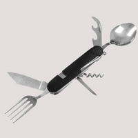 Multifunctional kitchen tool with fork, knife, and spoon 