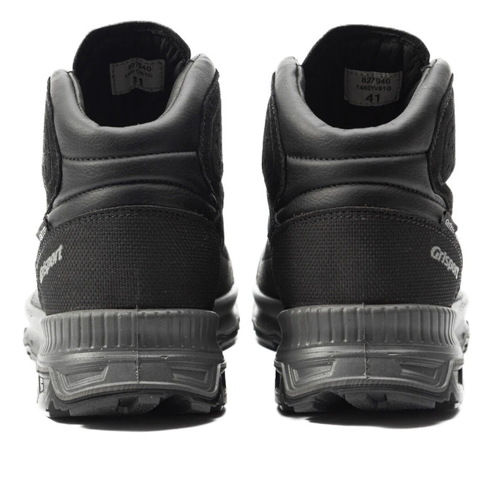 Grisport pārgājienu zābaki, ādas virspuse, melni, zole, ūdensnecaurlaidīgi apavi rudenim un ziemai Latvijā.