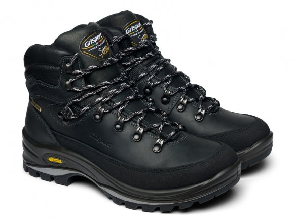 grisport ziemas zābaki melni ādas ar wintherm izolāciju, ūdensnecaurlaidīgi, piemēroti ziemas pārgājieniem līdz -30°C