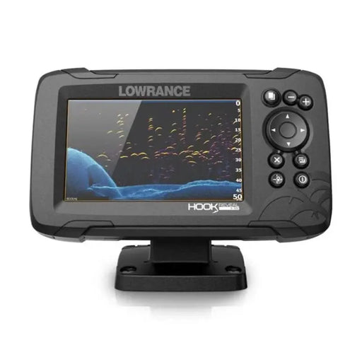 - Lowrance Sonar HOOK REVEAL 5 zivju meklētājs ar 83/200 HDI transducer, 
- Autotuning Sonar, DownScan Imaging™ un FishReveal™ tehnoloģijas zivs ķeršanai, 
- 5 collu SolarMAX™ ekrāns ar 800x480px izšķirtspēju, 
- Viegli piestiprināms pie priekšējā paneļa vai izmantojot šarnīra stiprinājumu, 
- Pasaules mēroga zemes karte un Genesis Live reāllaika kartēšana, 
- Uzlabota veiktspēja dziļa ūdens apstākļos, 
- Lowrance