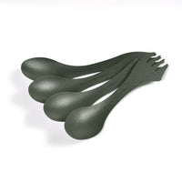 Light My Fire Spork 4-pack sagegreen - daudzfunkcionālas sporkas komplekts ērtai ēšanai ceļojumos un pārgājienos.