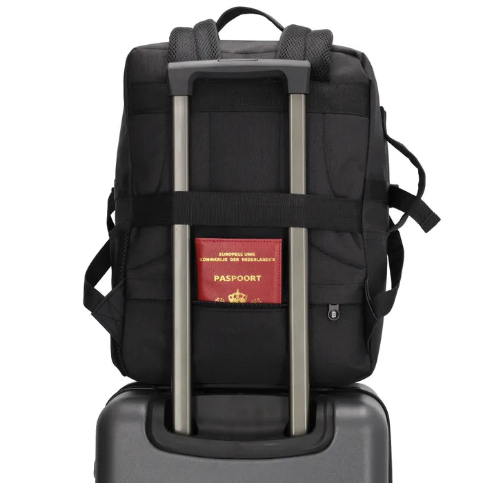 Beagles Kyoto zem sēdekļa novietojamā rokas bagāžas mugursoma, melna