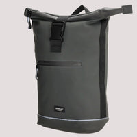 Gray roll-top backpack waterproof