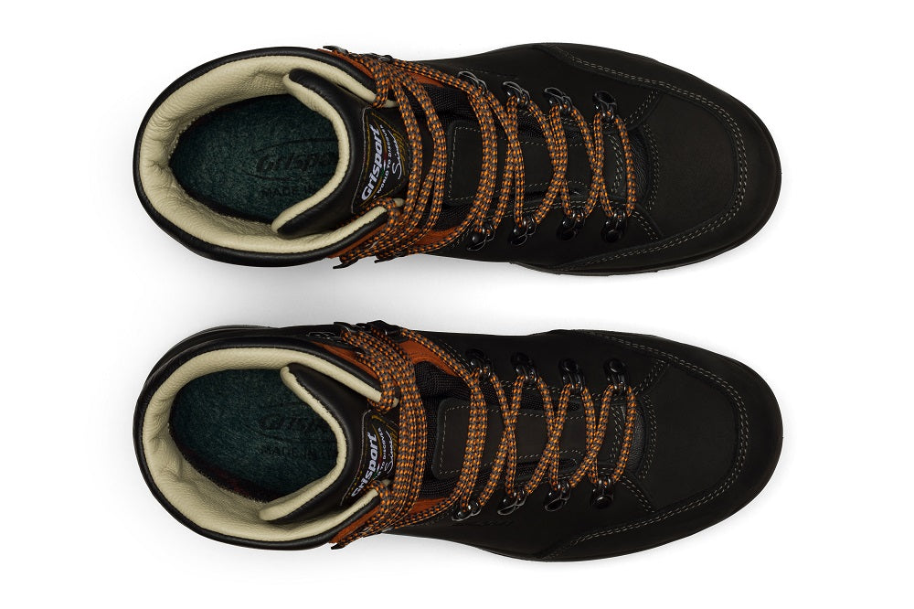 grisport ziemas zābaki, nubuka āda, wintherm izolācija, melni, aukstā laikapstākļiem līdz -30°C, skats no augšas