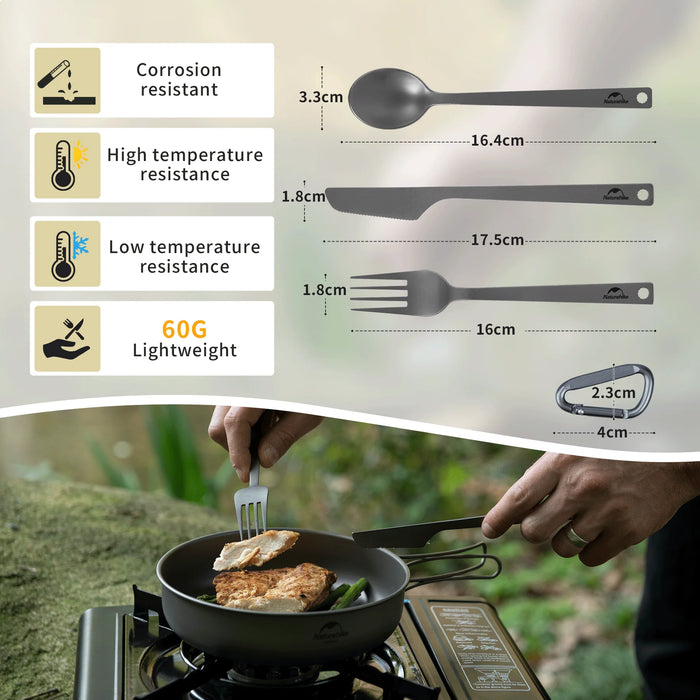 Ультралёгкий титановый набор столовых приборов Naturehike