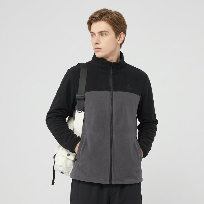 Humtto Men’s Fleece Jacket 37W332A-2 | Hiking Mid-Layer Polar Grey / Dreamy Black