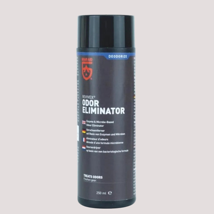 GearAid Revivex Odor Eliminator 250ml - dabisks bioloģisks smaku neitralizators sporta un āra aprīkojumam.