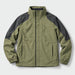 HUMTTO 48C176A-2 olive green and dreamy black insulated outdoor jacket, front view without hood