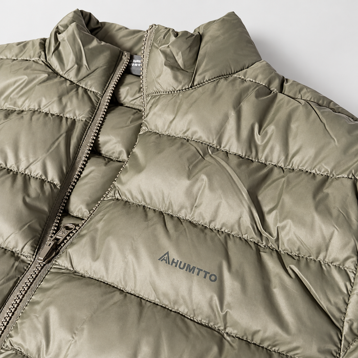 HUMTTO 48C176A-2 olive green quilted liner, collar zipper and logo detail