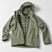 HUMTTO olive green 2-in-1 jacket with insulated inner layer, open front view