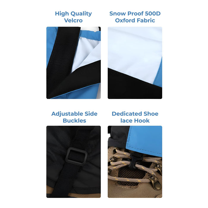 Gaiters Black with Velcro waterproof protection 44x43cm