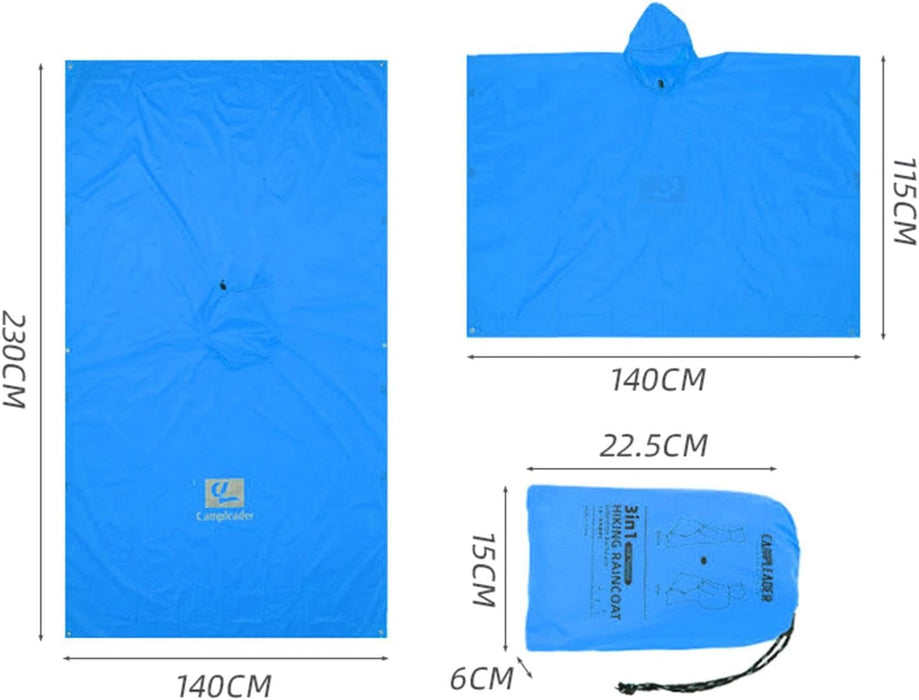 ūtenspīdīgs pelēks raincoat hooded waterproof poncho rainwear outdoor blue with hood and sleeves for camping hiking
