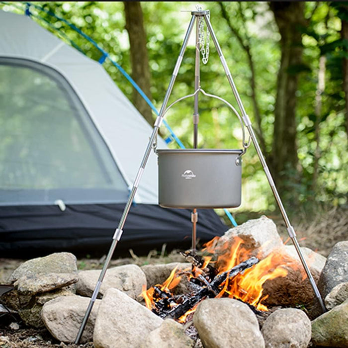 Котелок для похода Naturehike 4L анодированный алюминий стенка 1 мм серый