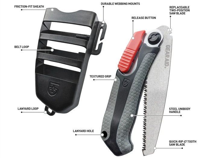 Kempinga zāģis GearAid Skara SK-5 oglekļa tērauds saliekams dizains melns