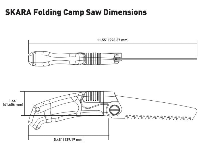 Kempinga zāģis GearAid Skara SK-5 oglekļa tērauds saliekams dizains melns