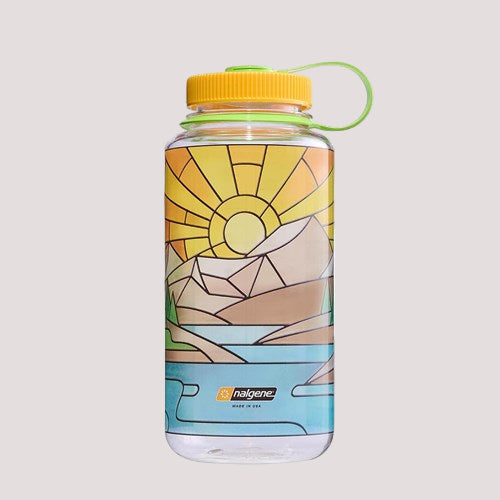 Nalgene 32oz water bottle WM Clear Stained Glass Rive