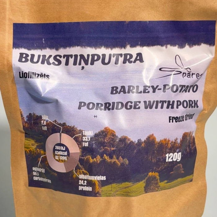 Лиофилизированная еда Spāres-L ячменевая каша с картофелем, обжаренной свининой и луком 634 kcal