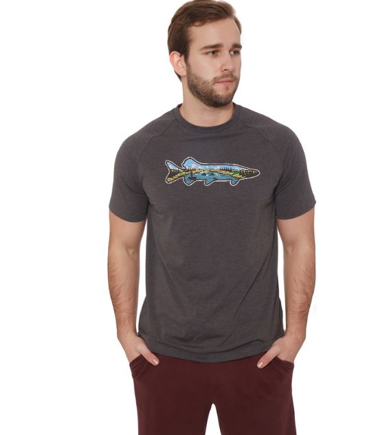 T-krekls ar apdruku Outfish Tumši pelēks