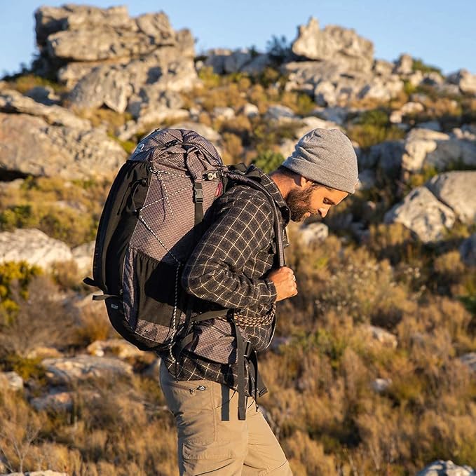 Naturehike Rock 60L+5L Pārgājienu Mugursoma Melnā Krāsa