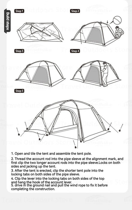 Палатка с выходом под дымоход Naturehike Massif Solo 2.5 kg Серая