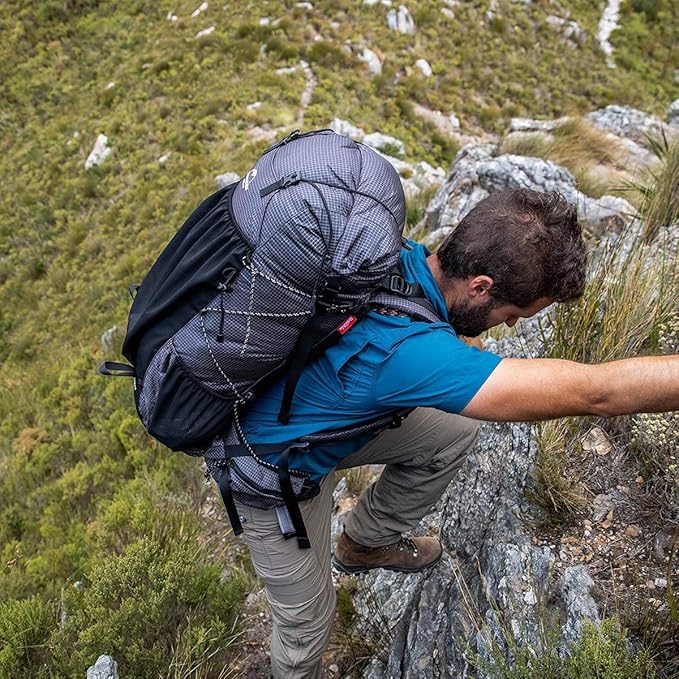 Naturehike Rock 60L+5L Pārgājienu Mugursoma Melnā Krāsa