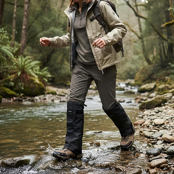 Gaiters Black with Velcro waterproof protection 44x43cm