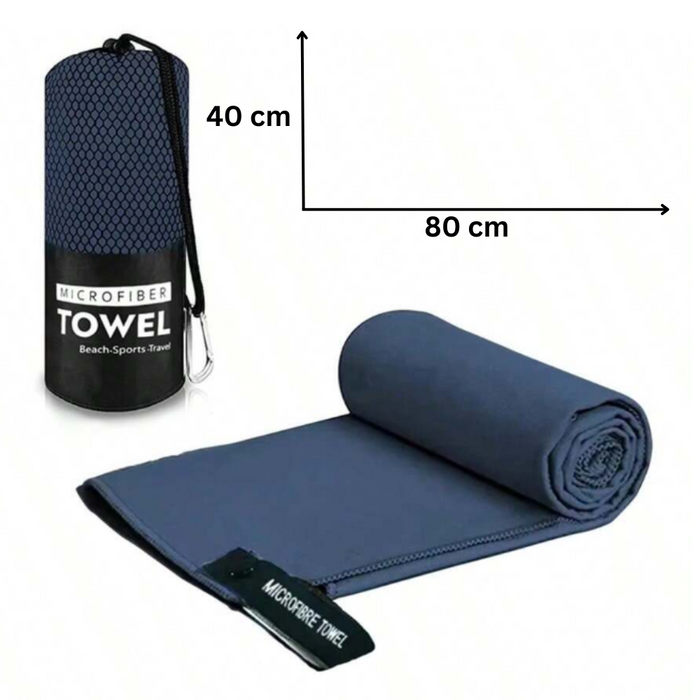 Quick-Drying Microfiber Towel 40x80 cm Dark Blue