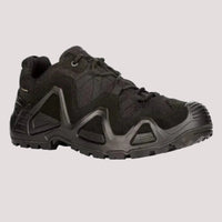Lowa ZEPHYR GTX LO TF Black melni militārie zābaki ar Gore-Tex, izturīgi, ērti un ūdensizturīgi vidējas smaguma kājām.