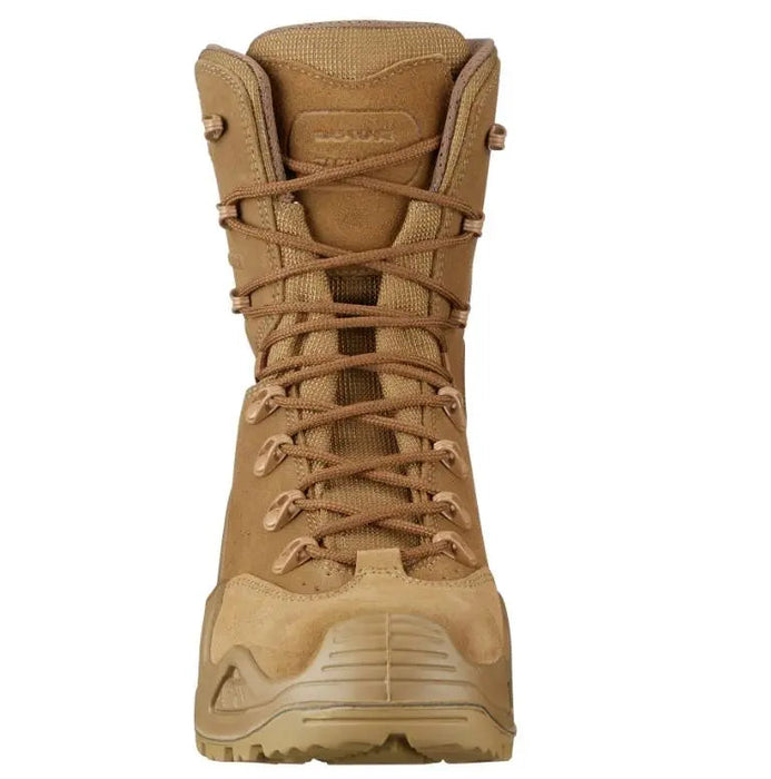 - Army boots Lowa Z-8S GTX Coyote op priekšskats
- Augsta augšdaļa no stingras zamšādas ādas
- Loka ar noslēgtiem metāla āķiem
- Robustas zoles dažāda stingruma pakāpēs
- Konstrukcijas ar PU monowrap sistēmu stabilizācijai
- Ūdensizturīgas un elpojošas ar Gore-Tex membrānu
- Piemērotas raupjai reljefai un smagu mugursomu nēsāšanai
- Produkta svars: 1430 g (UK 8)
- Lowa