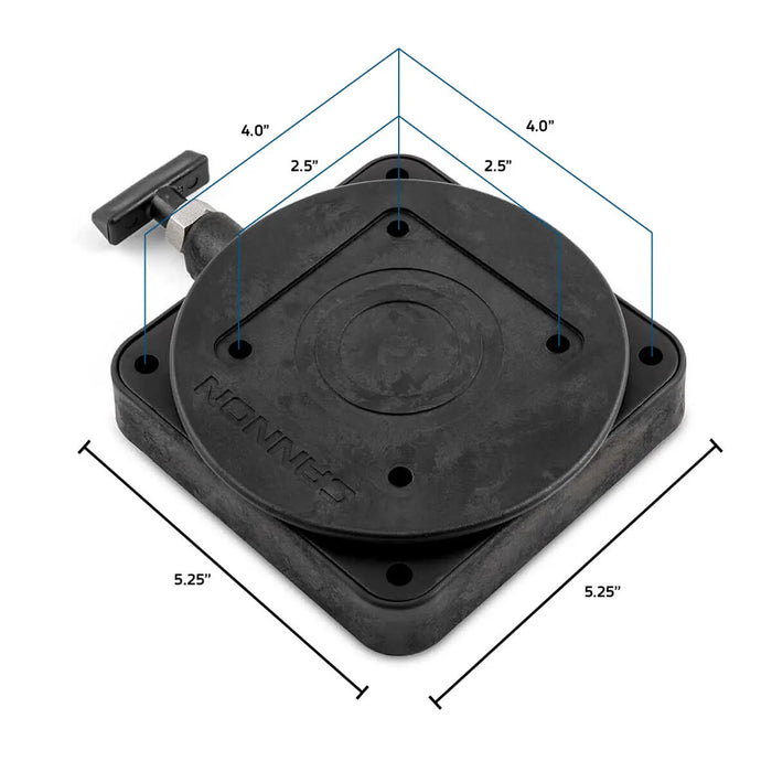 Downrigger Swivel Base Cannon 2207003 — Low-Profile, Composite — technical view 3