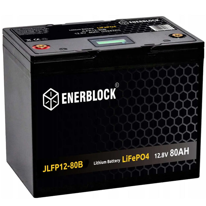 Литиевая батарея ENERBLOCK LiFePO4 LFP 12V 80AH BMS 1024Wh