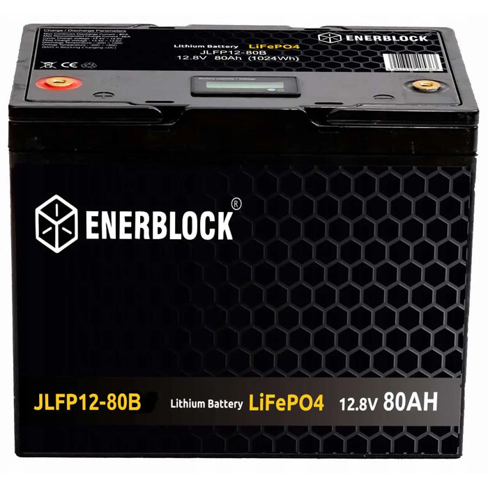 ENERBLOCK litija akumulators LiFePO4 LFP 12V 80AH BMS 1024Wh