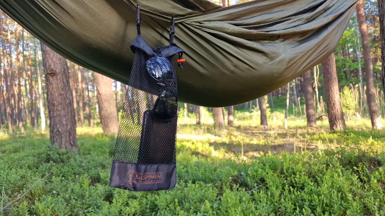 Lightweight Travel Hammock Bushmen EASY parachute nylon olive 400g