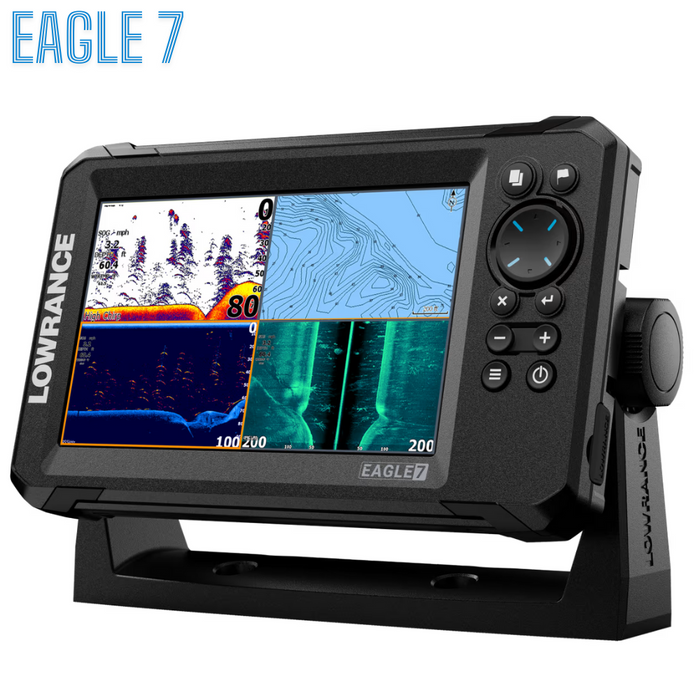 - Zivju meklētājs Lowrance Eagle 7 Tripleshot HD ar 7 collu IPS ekrānu
- Autotune sonārs un FishReveal tehnoloģija
- SideScan un DownScan Imaging funkcijas
- Augstas izšķirtspējas C-MAP US Inland kartes
- Viegla uzstādīšana un noņemšana ar uzticamu twist-lock savienotāju sistēmu
- SD kartes slots programmatūras atjauninājumiem
- Lowrance