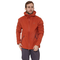 FHM Explorer Rain Suit For Men Waterproof 10000 mm Terracotta viegla un elpojoša vīriešu lietus jaka ar regulējamu kapuci un ūdensizturīgu apdari.