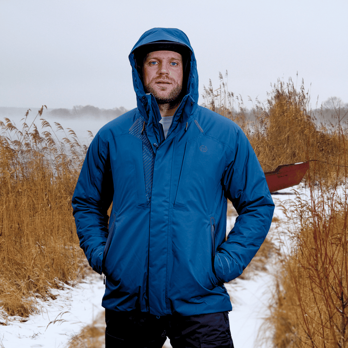 FHM Guard Insulated Winter Fishing Jacket Blue Outfish