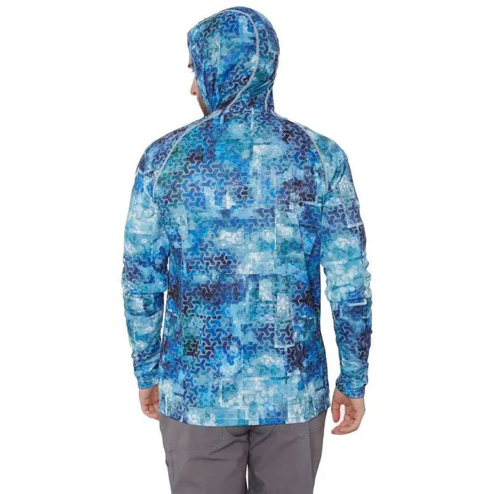 - Vīrietis, ģērbies zilā FHM Hoodie Mark Print Blue
- UV aizsardzību nodrošinošs materiāls
- Raglanu piegriezums
- Viengabala kapuce
- Ātri žūstošs un elpojošs sintētisks audums
- Plakanās vīles un īkšķa cilpa
- Piemērots laivošanai, pārgājieniem un citām āra aktivitātēm
- Outfish