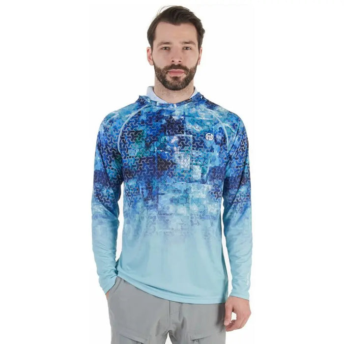 FHM Hoodie Mark V2 Print Blue - Outfish