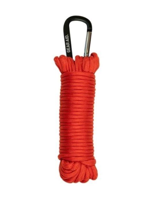 - GearAid 550 Paracord oranža 9m utilitātes līnija ar praktisku āķa stiprinājumu.
- 100% izturīgs neilona materiāls, ideāls telts piestiprināšanai, veļas žāvētājam vai izdzīvošanas aprocei.
- Garums: 9m, Diametrs: 4mm, GearAid