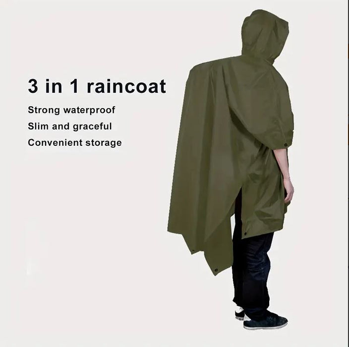 Unisex Raincoat Poncho Hooded Windbreaker