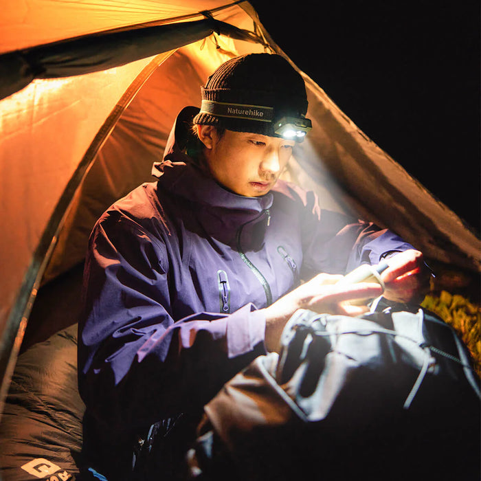 Походный налобный фонарь Naturehike 500LM широкий луч 80° водонепроницаемый зелёный