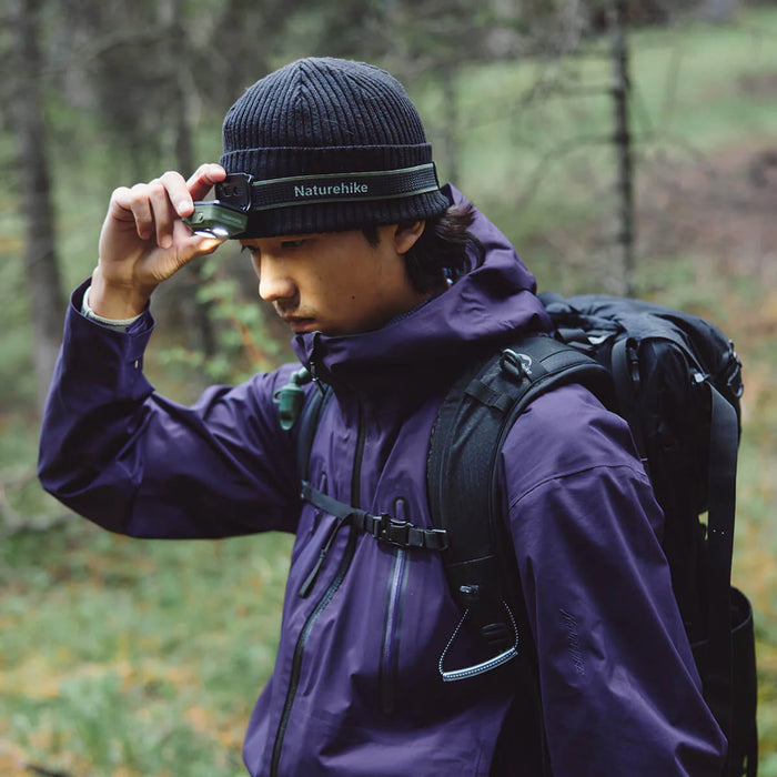 Походный налобный фонарь Naturehike 500LM широкий луч 80° водонепроницаемый зелёный