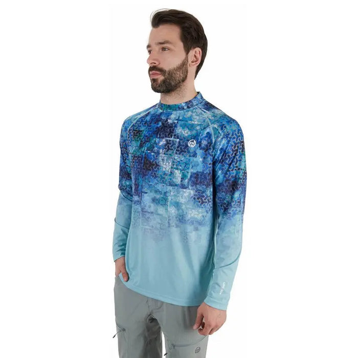 Mark EVO V2 Fishing Shirt UV Protection UPF 50 Print Blue