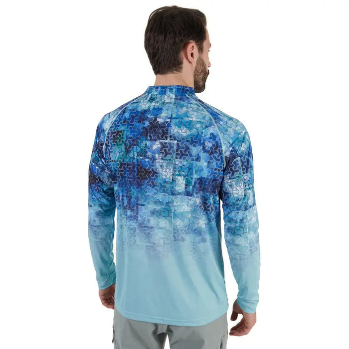 Mark EVO V2 Fishing Shirt UV Protection UPF 50 Print Blue